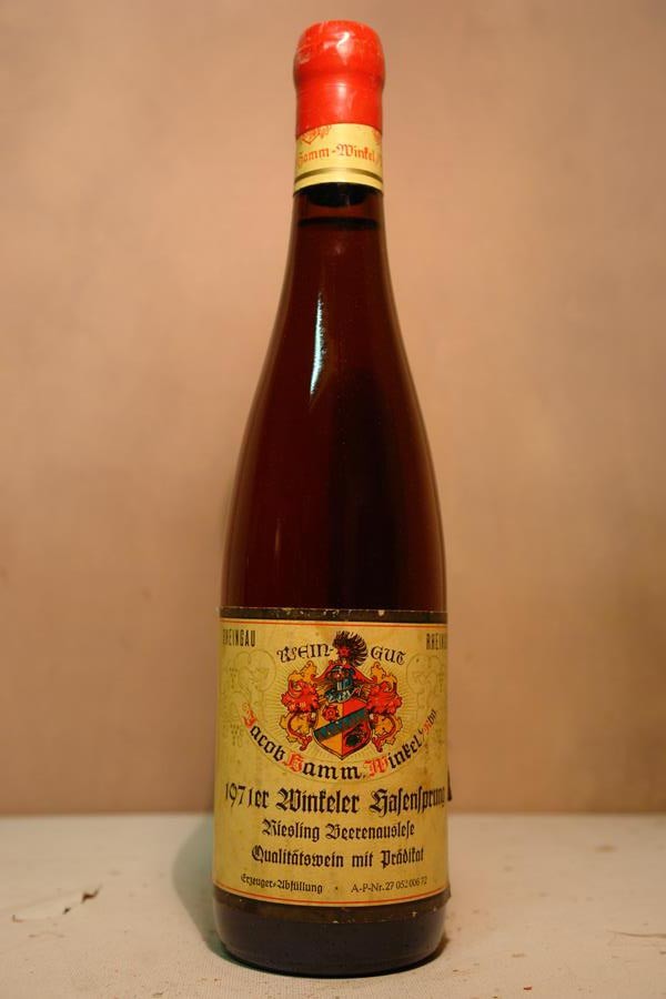 Jacob Hamm - Winkeler Hasensprung Riesling Beerenauslese 1971