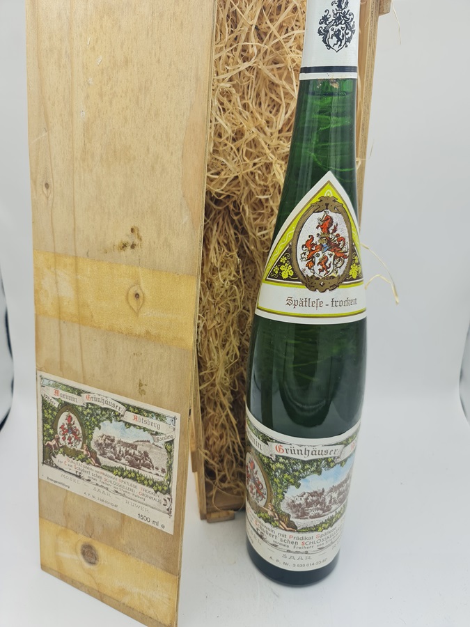 C. von Schubertsche Schlosskellerei Maximin Grünhäuser Abtsberg Riesling Spätlese trocken dry 1986 MAGNUM 1500ml OWC