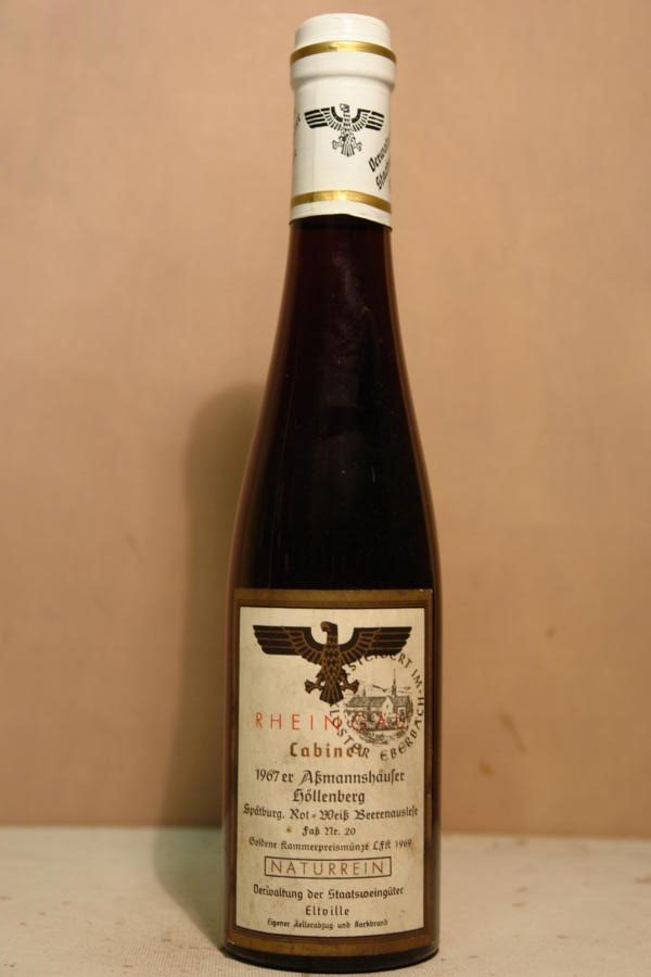 Hessische Staatsweingüter Kloster Eberbach - Assmannshäuser Höllenberg Spätburgunder Rot-Weiss Beerenauslese Fass Nr. 20 Versteigerungswein 1967 375ml