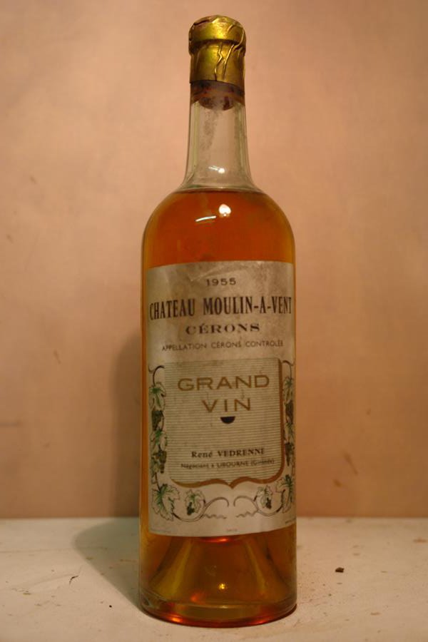 Château Moulin-A-Vent Grand Vin Cérons 1955 by René Vedrenne