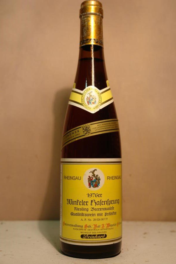 Gutsverwaltung Geheimrat J. Wegeler Deinhard - Winkeler Hasensprung Riesling Trockenbeerenauslese 1976