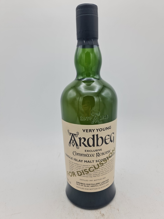 Ardbeg 1997 6 Years Old bottled 2003 Committee Reserve Islay Single Islay Malt Scotch Whisky 58,9% alc by vol 700ml
