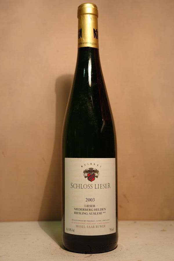 Schloss Lieser - Lieserer Niederberg Helden Riesling Auslese 2** (2STARS) Goldkapsel 2003