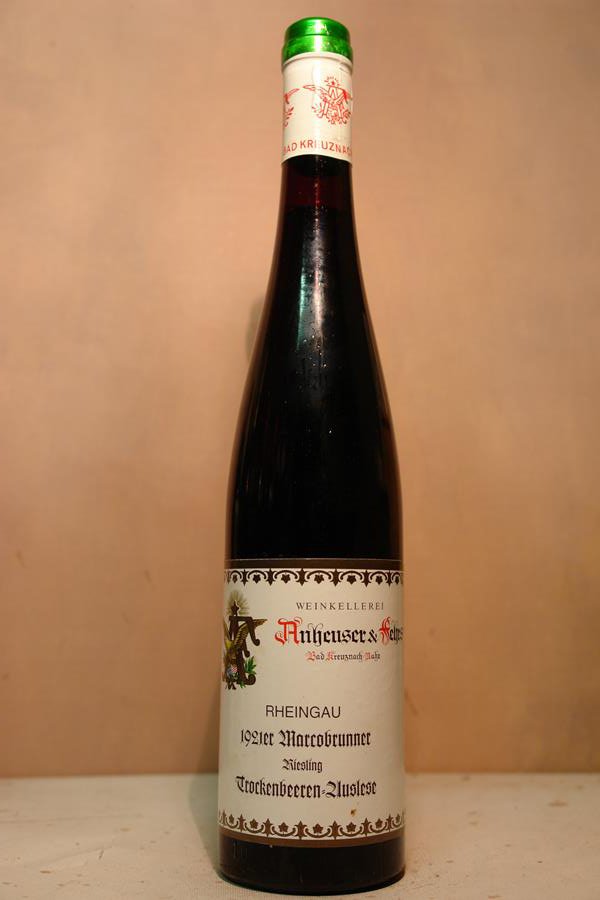 Anheuser & Fehrs - Marcobrunner Riesling Trockenbeerenauslese 1921