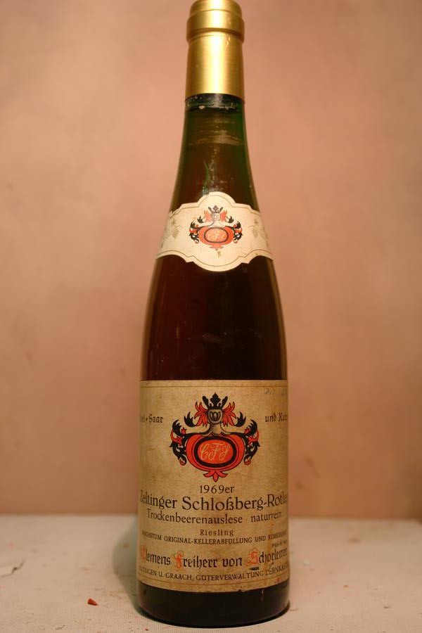 Clemens Freiherr von Schorlemer -Zeltinger Schlossberg-Rotlay Riesling Trockebeerenauslese Goldkapsel 1976