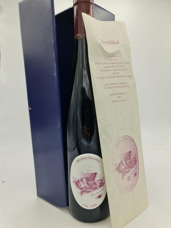 Prinz zu Salm-Dalberg´sches Weingut Schloss Wallhausen - Riesling Auslese Jubiläumsedition 1993 'Höchster Porzellan 1746-1996' mit OC