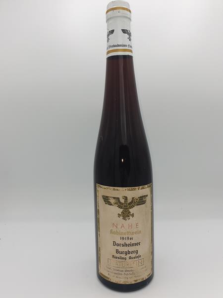 Staatliche Weinbaudomäne Niederhausen Schlossböckelheim - Dorsheimer Burgberg Riesling Auslese Kabinettwein 1949