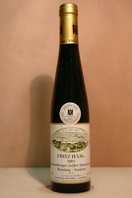 Fritz Haag  - Brauneberger Juffer-Sonnenuhr Riesling Auslese N°13 Goldkapsel Versteigerungswein 2001 375ml