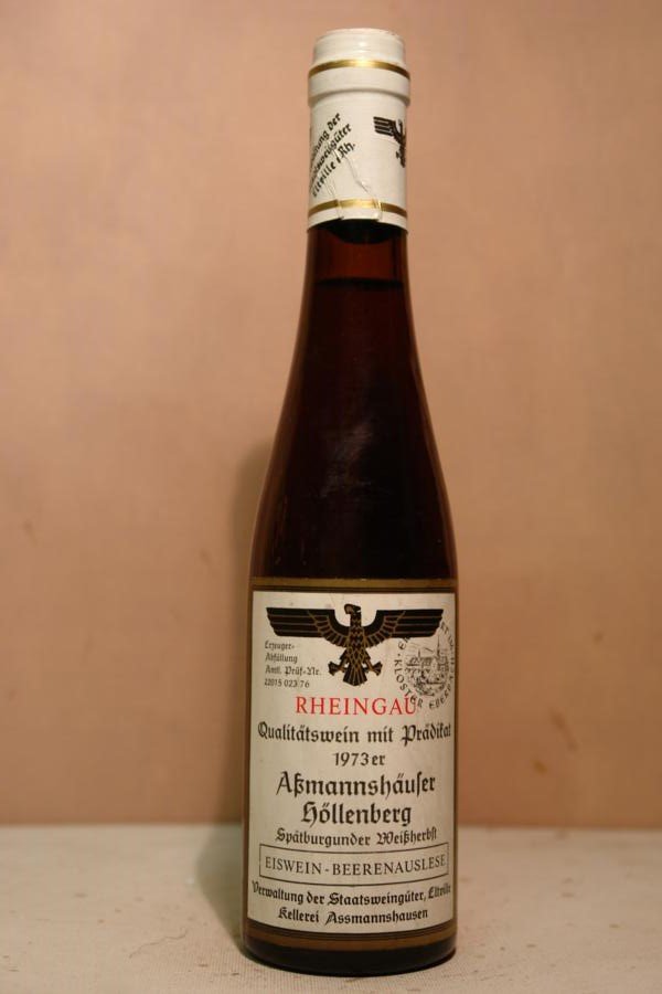 Hessische Staatsweingüter Kloster Eberbach - Assmannshäuser Höllenberg Spätburgunder Weissherbst Eiswein-Beerenauslese Versteigerungswein 1973 375ml