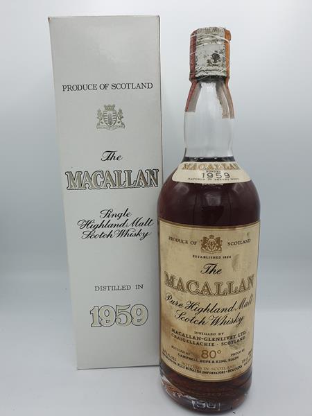 Macallan 1959 - Pure Highland Malt Whisky distilled 1959 80° proof 75cl Sherry Wood by Campbell & Hope Bottling with OC
