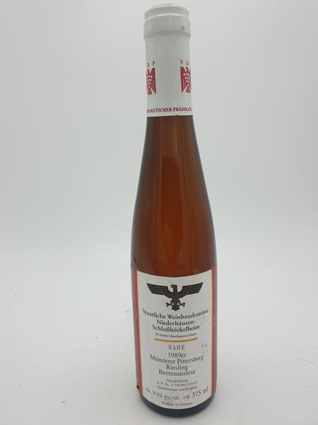 Staatliche Weinbaudomäne Niederhausen Schlossböckelheim - Münsterer Pittersberg Riesling Beerenauslese 1989 375ml