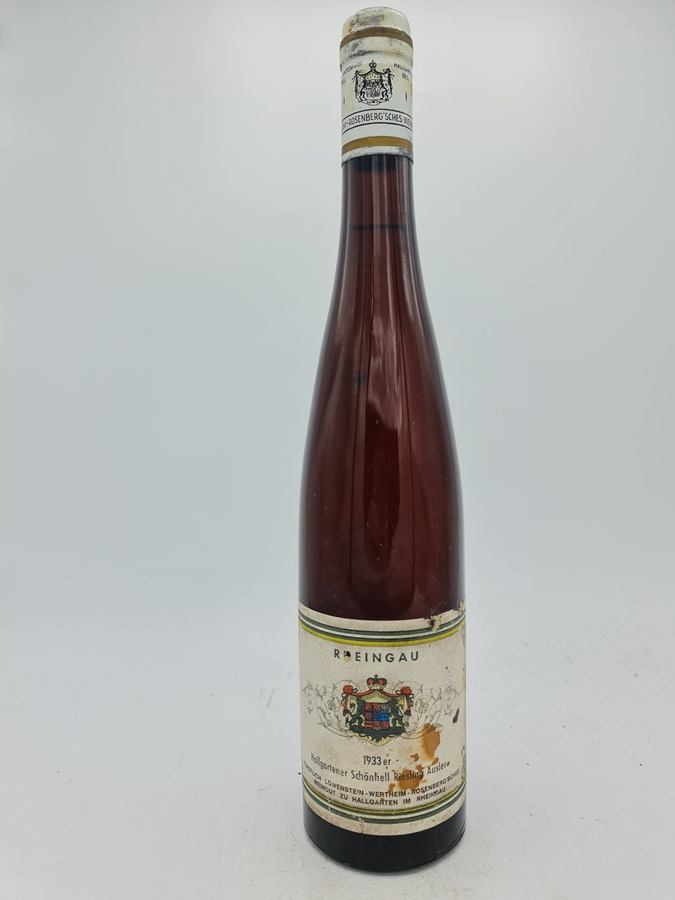 Fürstlich Löwenstein-Wertheim Rosenberg´sches Weingut - Hallgartener Schönhell Riesling Auslese 1933