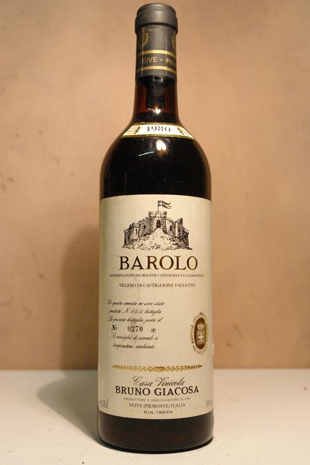 Bruno Giacosa - Barolo Villero Di Castiglione Falleto 1980
