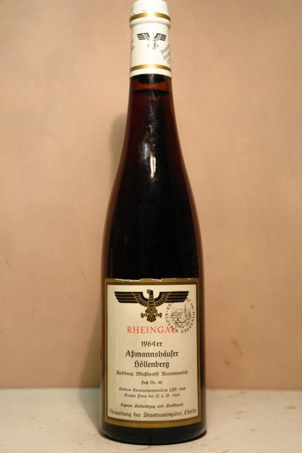 Hessische Staatsweingüter Kloster Eberbach - Assmannshäuser Höllenberg Spätburgunder Weissherbst Beerenauslese Fass Nr. 48 Versteigerungswein 1964