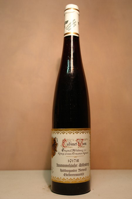 Königlich Preuss. Domänenkellerei - Assmannshäuser Höllenberg Spätburgunder Rot-Weiss Edelbeerenauslese Cabinet 'Kennedy-Wein' 1917