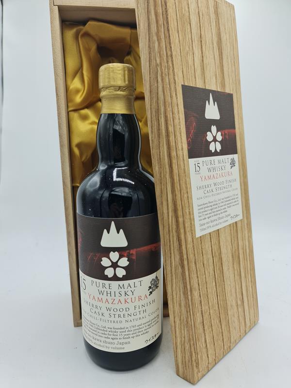Sasanokawa Shuzo NV Yamazakura 15 Year Old Pure Malt Whisky Sherryy Wood Finish Cask strengh 59% alc by vol. 700ml with OWC