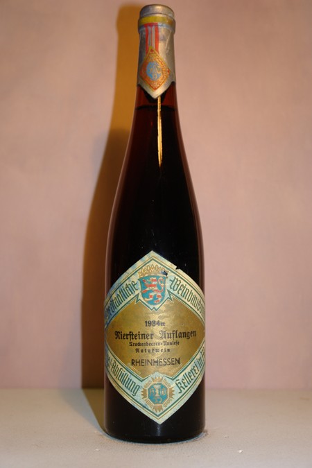 Staatliche Weinbaudomäne Mainz - Niersteiner Auflangen Riesling Trockenbeerenauslese naturrein 1934