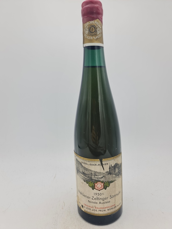 J. J. Prüm - Wehlener-Zeltinger Sonnenuhr Riesling feinste Auslese Goldkapsel 1950