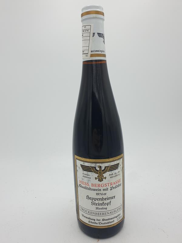 Hessische Staatsweingüter Domaine Bergstrasse - Heppenheimer Steinkopf Riesling Trockenbeerenauslese 1976 Hessische Staatsweingüter Domaine Bergstrasse - Heppenheimer Steinkopf Riesling Trockenbeerenauslese 1976