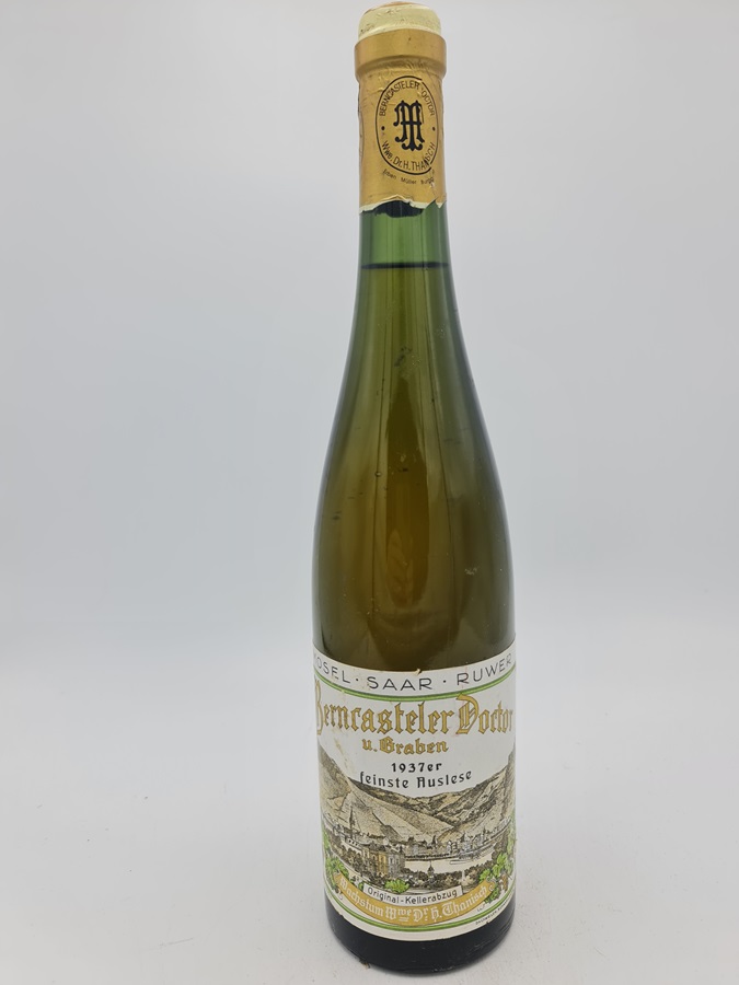 Wwe. Dr. H. Thanisch - Bernkasteler Doctor und Graben Riesling feinste Auslese Goldkapsel 1937
