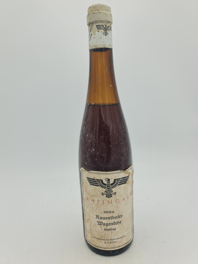 Hessische Staatsweingüter Kloster Eberbach - Rauenthaler Wagenkehr Riesling naturrein 1968