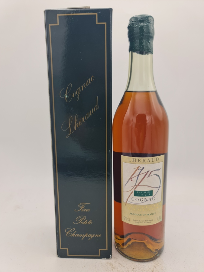 Lheraud Fine Petit Champagne Cognac Distille 1975 700ml 42% alc. by vol with OC