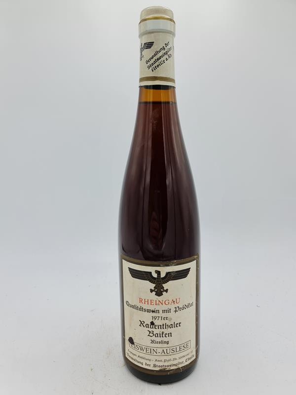 Hessische Staatsweingüter Kloster Eberbach - Rauenthaler Baiken Riesling Eiswein Auslese Versteigerungswein 1971