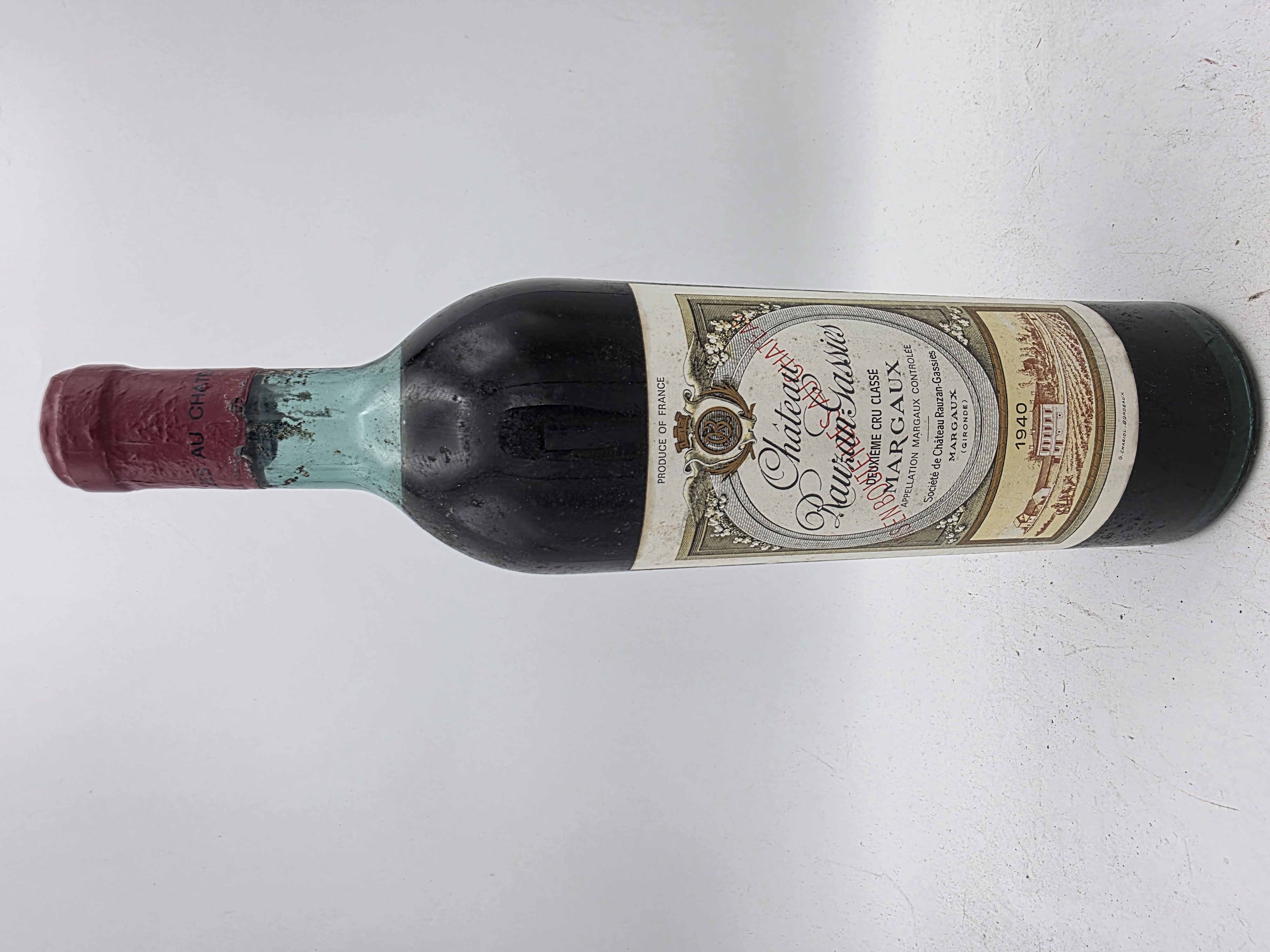 Château Rauzan Gassies 'Grand Cru Classe' Margaux 1940 