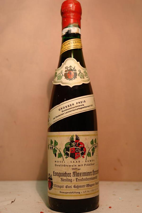 Weingut Carl Schmitt-Wagner - Longuicher Maximiner Herrenberg Riesling Trockenbeerenauslese 1971