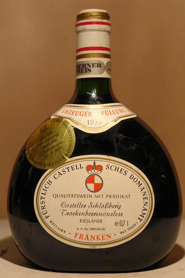 Fürstlich Castell´sches Domänenamt - Casteller Schlossberg Rieslaner Trockenbeerenauslese Versteigerungswein 1979