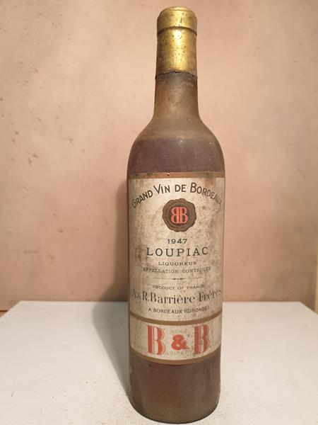 A. R. Barrières Frères Loupiac Liquoreux Grand Vin de Bordeaux 1947