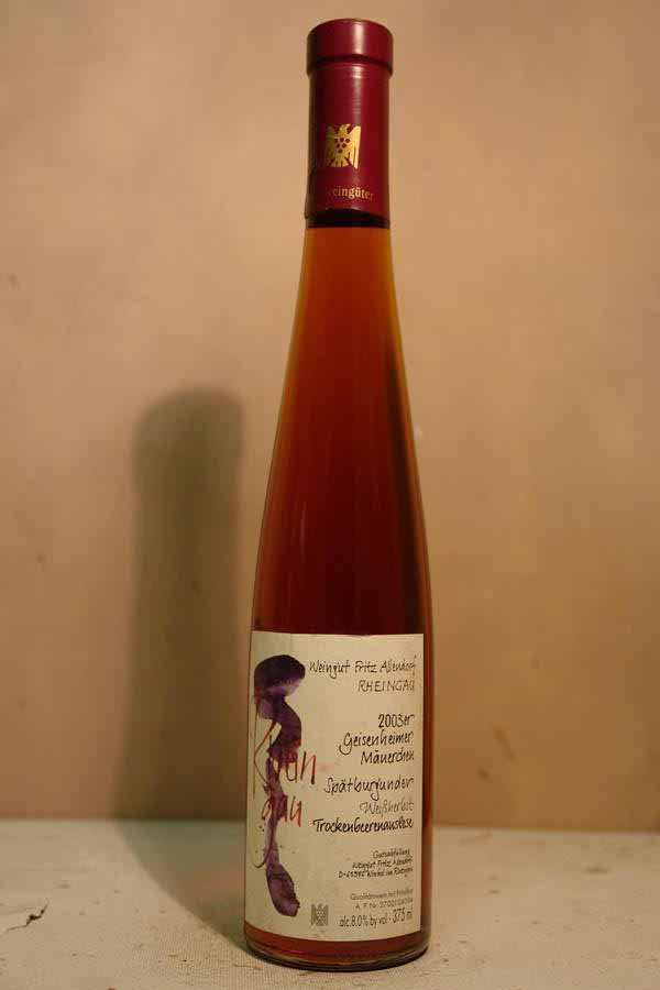 Fritz Allendorf - Geisenheimer Mäuerchen Spätburgunder Weissherbst Trockenbeerenauslese 2003 375ml