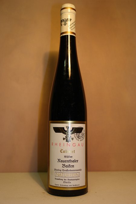 Hessische Staatsweingüter Kloster Eberbach - Rauenthaler Baiken Riesling Trockenbeerenauslese Versteigerungswein 1920
