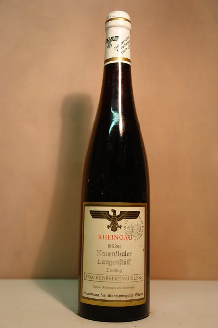 Hessische Staatsweingüter Kloster Eberbach - Rauenthaler Langenstück Riesling Trockenbeerenauslese Versteigerungswein 1953
