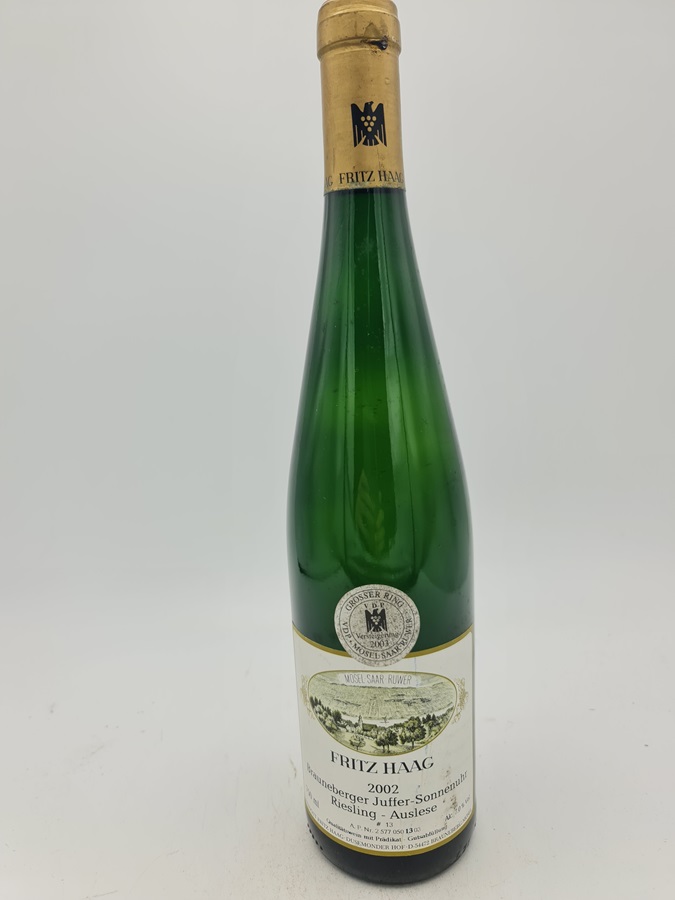 Fritz Haag  - Brauneberger Juffer-Sonnenuhr Riesling Auslese Goldkapsel Versteigerungswein 2002 N°13
