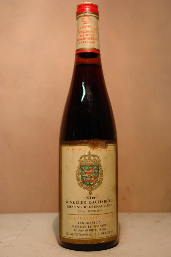 Landgräflich Hessiches Weingut Johannisberg 'Prinz von Hessen' - Winkeler Dachsberg Riesling Beerenauslese 1971