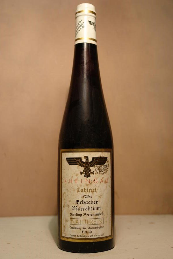 Hessische Staatsweingüter Kloster Eberbach - Erbacher Marcobrunn Riesling Beereauslese Versteigerungswein 1920