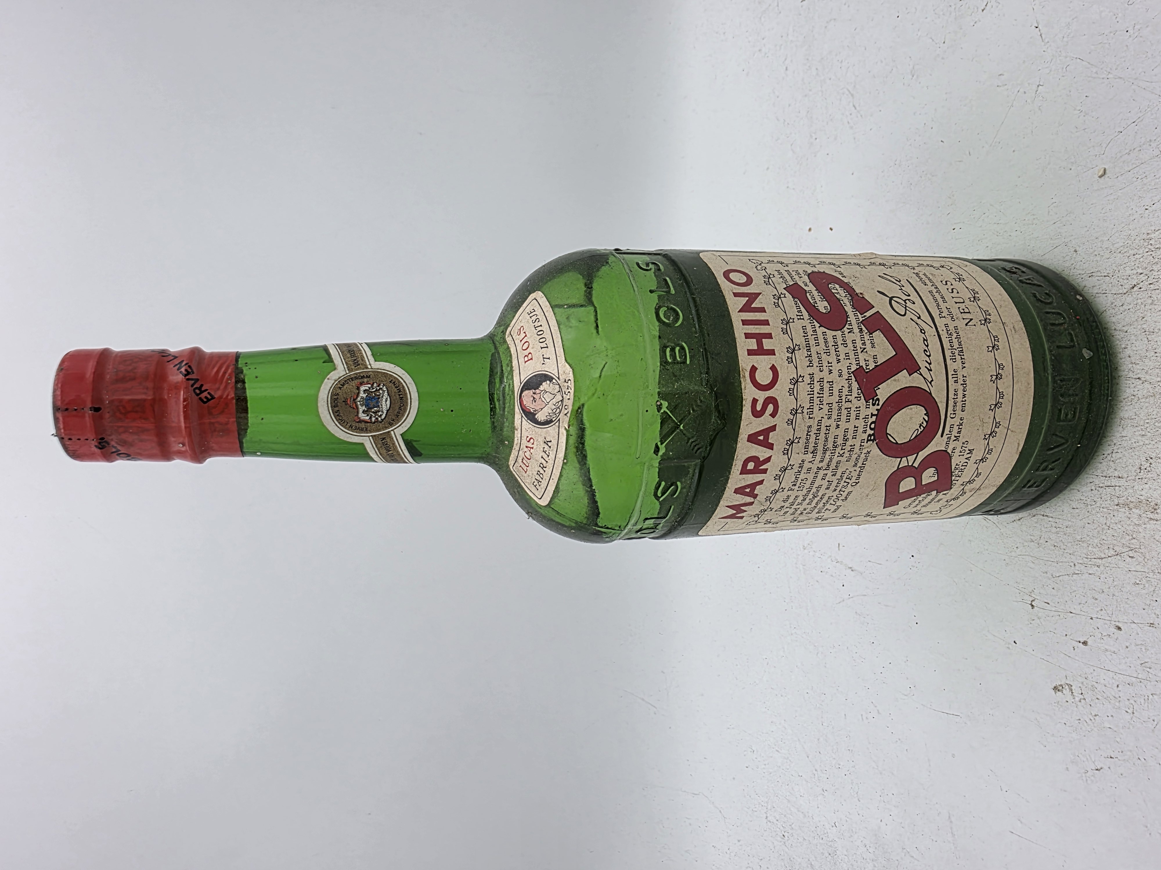 Bols Maraschino 31% alc by vol 0,7l Lucas Bols T Lootsje Deutsches Erzeugnis NV 'old release from the 1970´s'