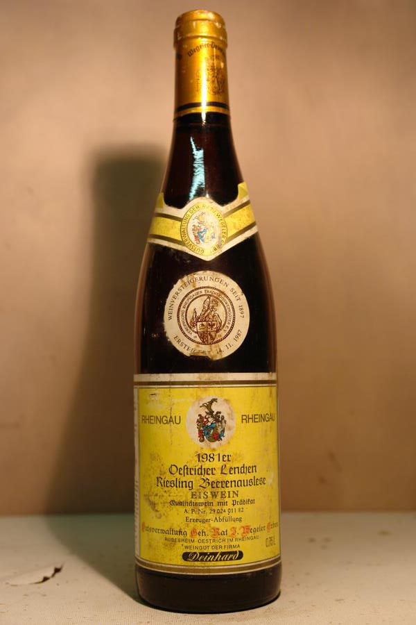 Gutsverwaltung Geheimrat J. Wegeler Deinhard - Östricher Lenchen Riesling Beerenauslese Eiswein Versteigerungswein 1981