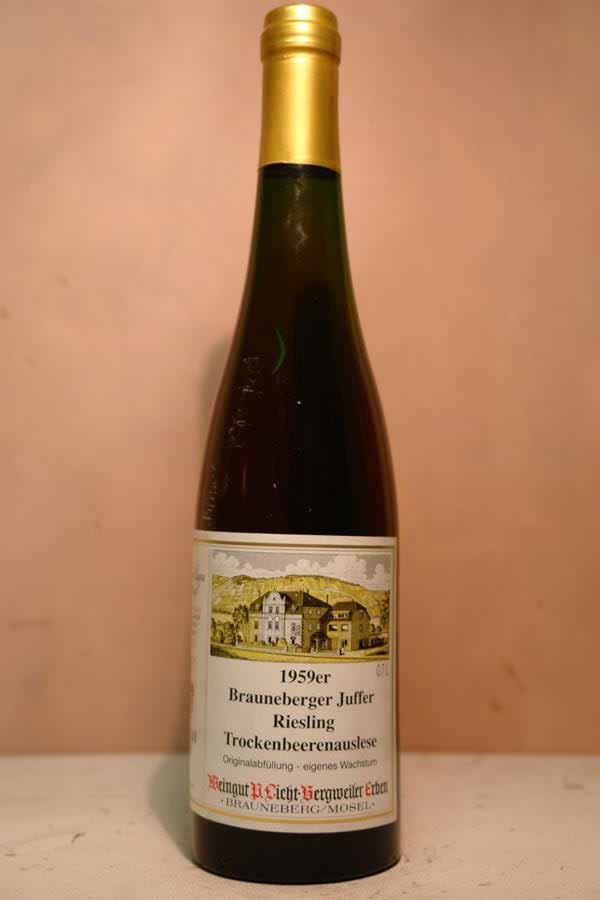 P. Licht-Bergweiler Prüm Erben - Brauneberger Juffer Riesling Trockenbeerenauslese Goldkapsel 1959 'ex Estate treasure chamber 2015'