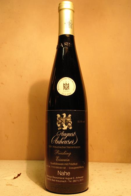 Weingut August Anheuser - Kreuznacher Narrenkappe Riesling Eiswein Goldkapsel Versteigerungswein 1991