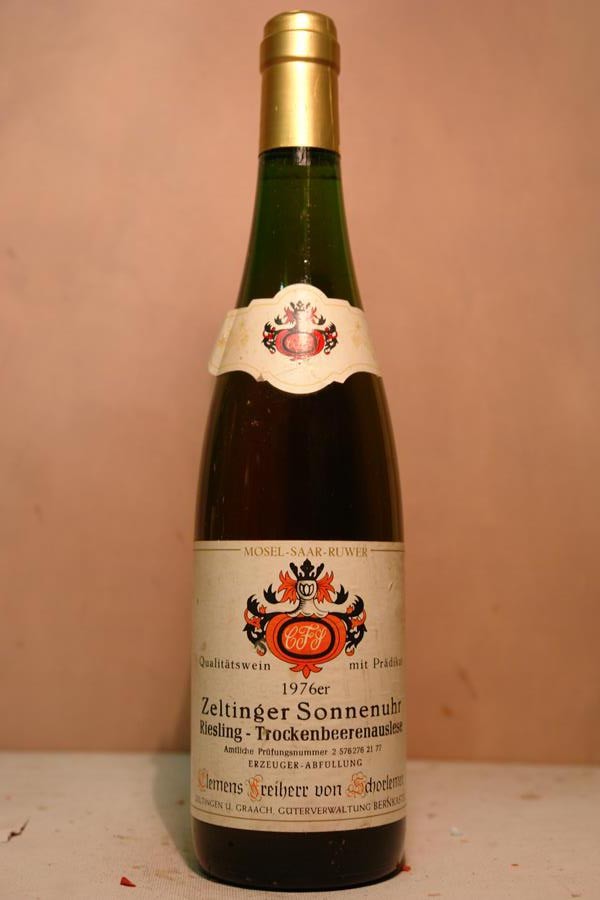 Clemens Freiherr von Schorlemer -Zeltinger Sonnenuhr Riesling Trockebeerenauslese Goldkapsel 1976