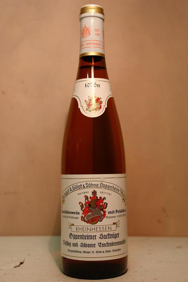 Weingut A.Gillot & Söhne - Oppenheimer Sackträger Riesling und Silvaner Trockenbeerenauslese 1976