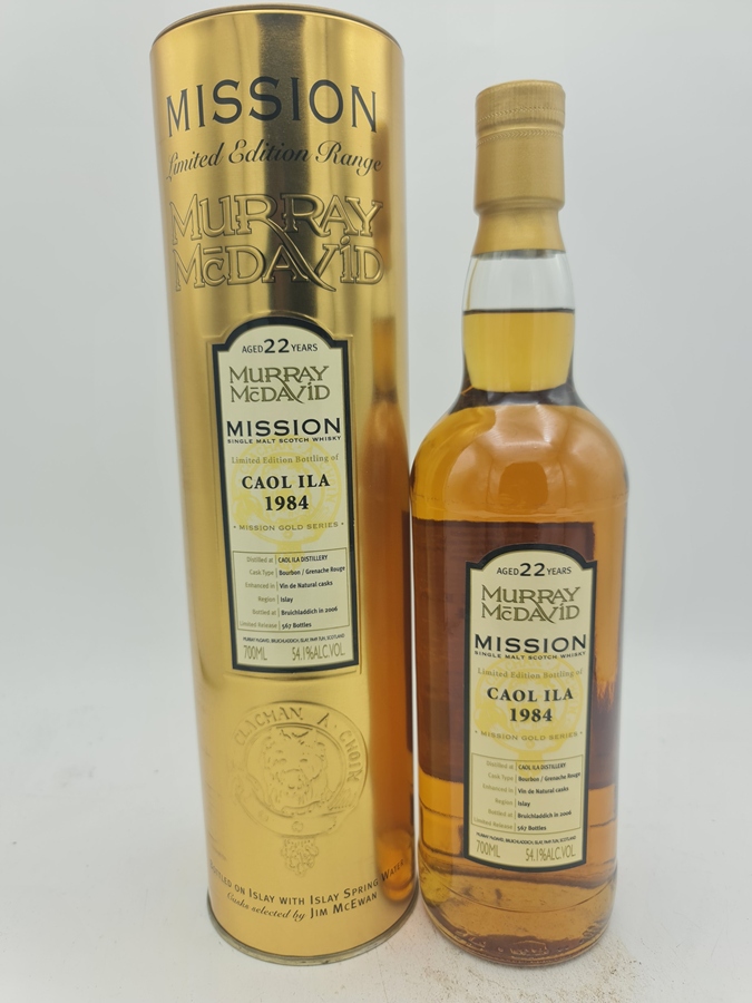 Caol Ila 1984 22 Years Old bottled 2006 Murray McDavid (MM) Mission Gold 54,1% alc by vol. 567 bot. with OC Caol Ila 1984 22 Years Old bottled 2006 Murray McDavid (MM) Mission Gold 54,1% alc by vol. 567 bot. with OC