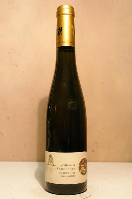 Schloss Schönborn - Hattenheimer Pfaffenberg Riesling Beerenauslese Goldkapsel 2007 375ml