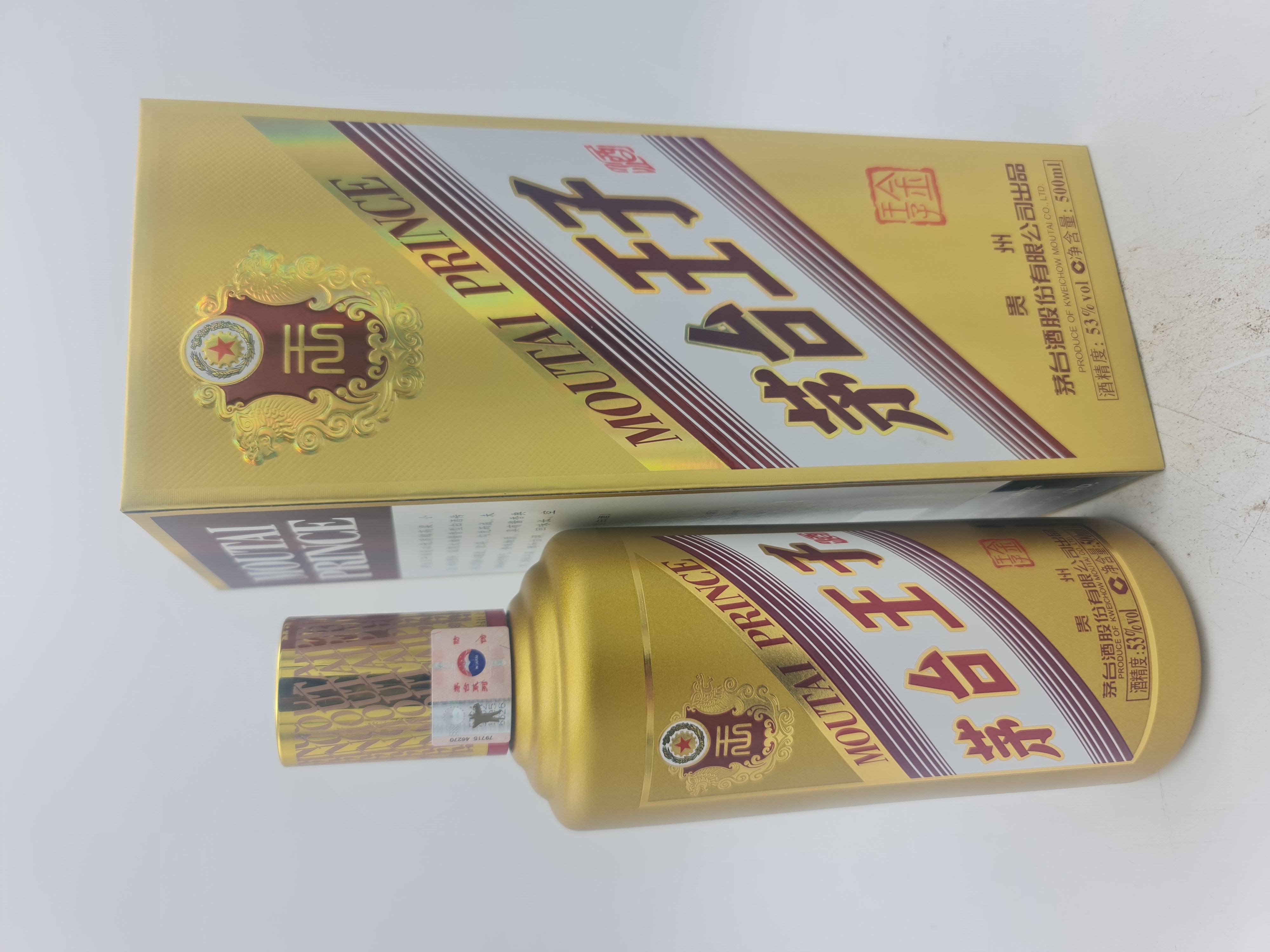 Kweichow Moutai Prince Gold Edition Baijiu 500ml Jiang Fragrance Moutai-Serie 53% alc by vol. NV with OC