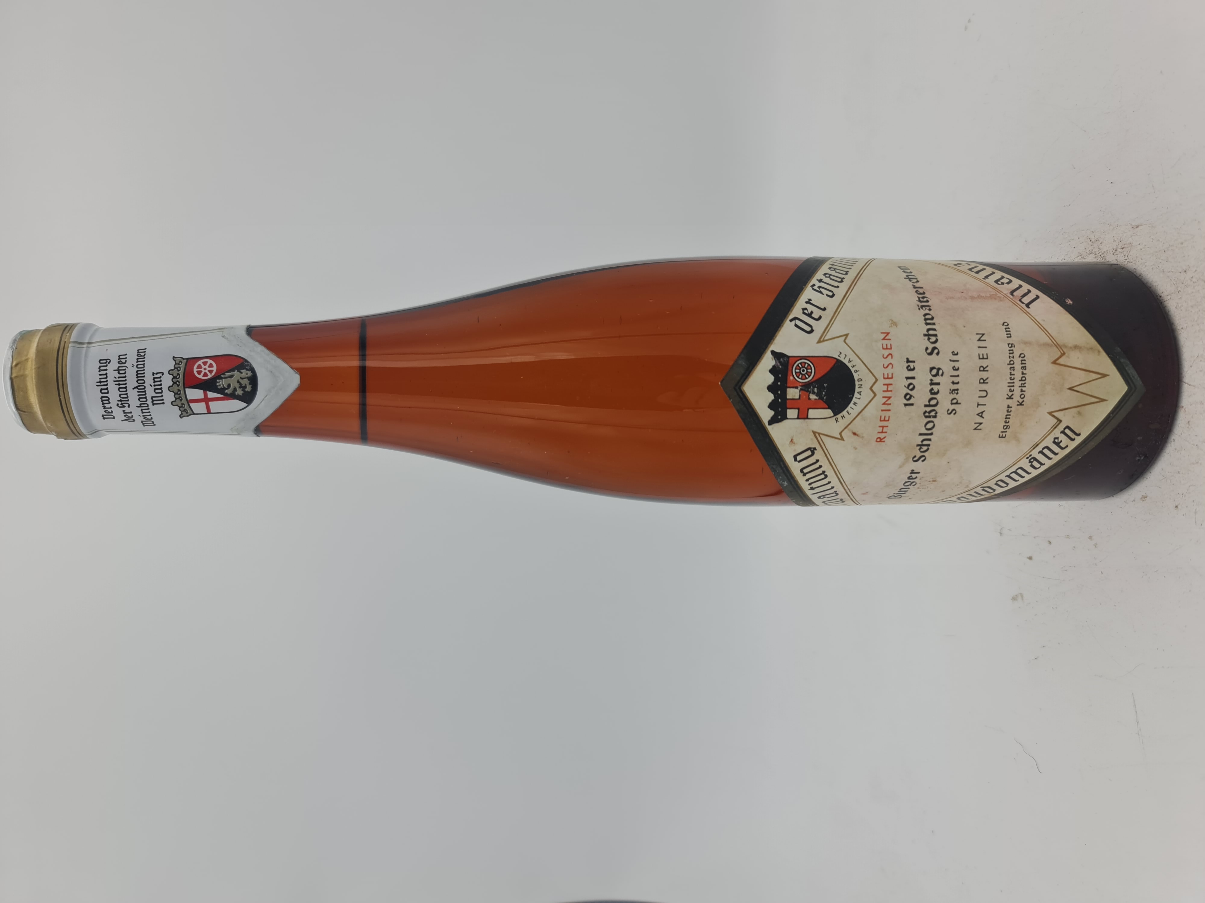 Staatliche Weinbaudomäne Mainz - Binger Schlossberg Schwärtzerchen Spätlese naturrein 1961