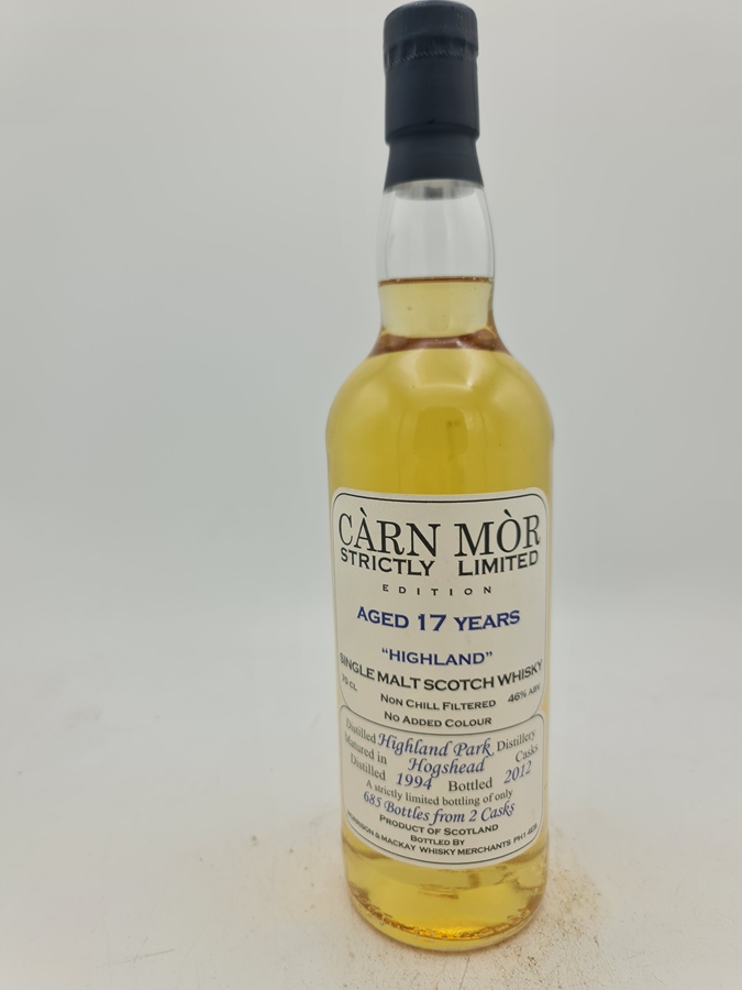 Highland Park 1994 17Years Old bottled 2012 Morrison and MacKay (MMcK) Càrn Mòr Strictly Limited Edition Bourbon Hogsheads Cask 2012 46,0% alc by vol. 700ml 685 bot. with OC
