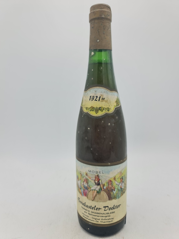 Wwe. Dr. H. Thanisch - Bernkasteler Doctor Riesling feinste Grabenauslese naturrein Original Kellerabzug 1921