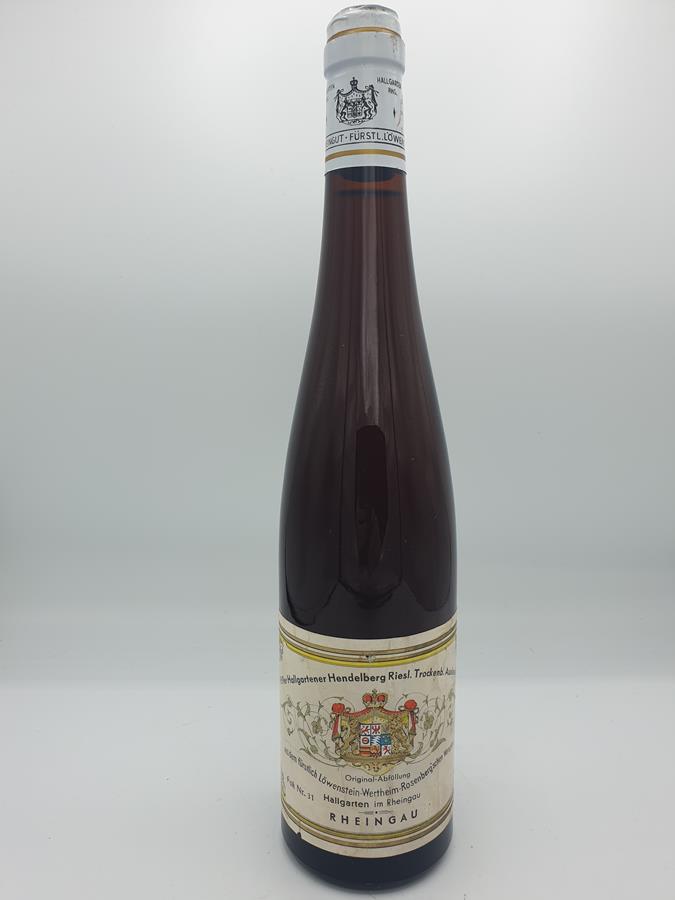 Fürstlich Löwenstein-Wertheim Rosenberg´sches Weingut - Hallgartener Hendelberg Riesling Trockenbeerenauslese Cabinet Fass Nr.31 1959